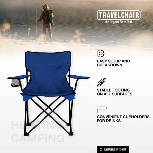 Vista 8 de Travel Chair Silla Rider C-Series, Normal, Azul Nuevo Azul (New Blue)