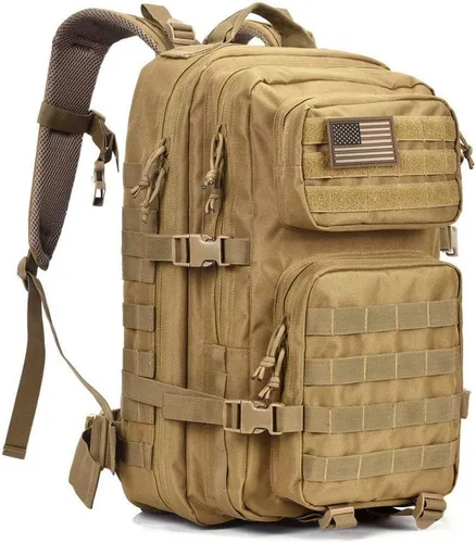 Vista 13 de REEBOW GEAR - Mochila táctica militar para hombres, mochila grande del ejército, paquete de asalto de 3 días, mochila Molle, Negro, Grande - 40 l