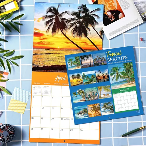 Vista 5 de Calendario 2027, calendario de pared 2027, 12 x 24 pulgadas