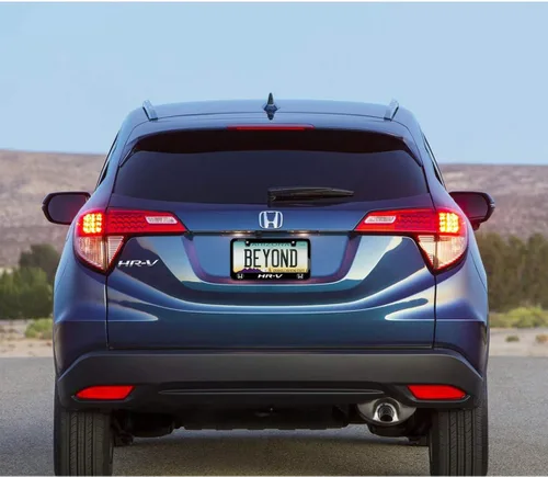 Vista 4 de iPick Image Hecho para Honda HR-V Dual Logo Marco de matrícula de metal negro