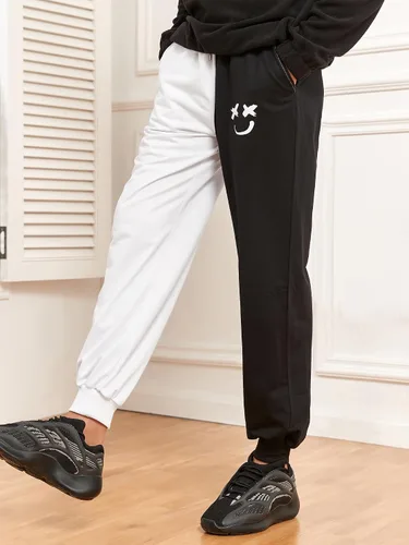 Vista 4 de ZAFUL Pantalones deportivos cónicos para hombre, pantalones de entrenamiento para gimnasio, correr, con estampado de dibujos animados, con cordón