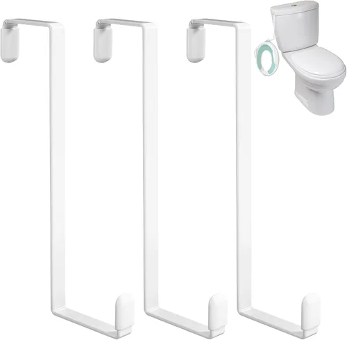 Vista 9 de TOYMIS 1 gancho para asiento de orinal, ganchos de puerta en forma de Z, sin taladro, multifuncionales, para colgar asiento de entrenamiento