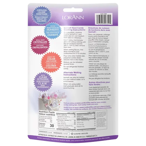 Vista 2 de LorAnn Oils Sustituto de azúcar isomalt (granular) – Sustituto de azúcar para hornear, 1 libra – Isomalt listo para usar – transparente