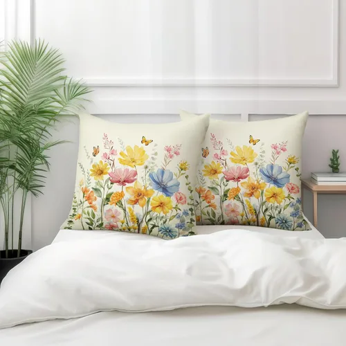 Vista 96 de Juego de 2 fundas de almohada de 16 x 16 pulgadas, diseño patriótico de bandera estadounidense con estrellas para exteriores, estilo casa de campo