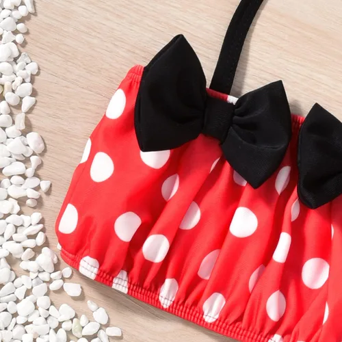 Vista 4 de Aalizzwell Conjunto de bikini de 3 piezas para niñas pequeñas con sombrero