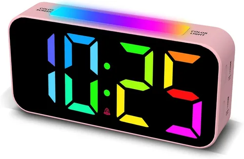 Vista 11 de Topski Reloj despertador ruidoso para dormitorios que duermen pesados, reloj digital con luz nocturna, pantalla grande, alarma doble, repetición