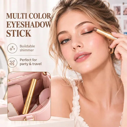 Vista 2 de Juego de 4 barras de sombra de ojos multicolor, sombra de ojos con brillo Varios