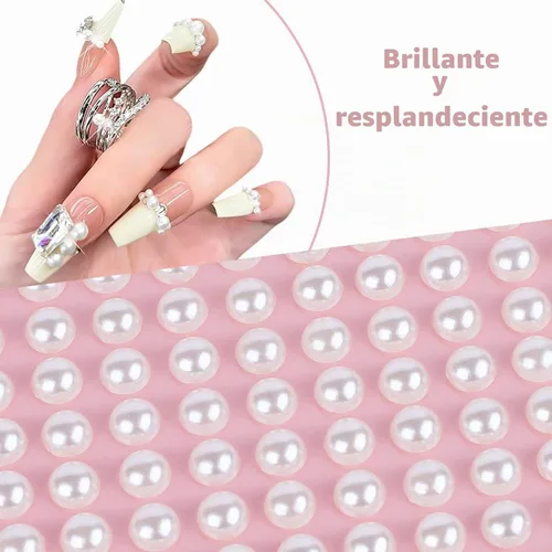 Vista 3 de 2744 piezas de perlas para el cabello, calcomanías de perlas autoadhesivas