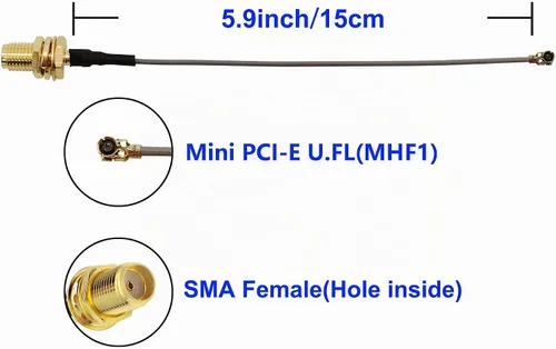 Vista 3 de Antena LoRa de 915 MHz para interiores 3dBi Ganancia Omni SMA macho + cable