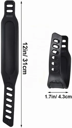 Vista 2 de Correas de pedal de bicicleta estática, correa universal resistente de longitud ajustable, se adapta a la mayoría de pedales de bicicleta, bicicleta