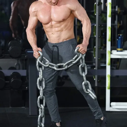 Vista 5 de Brokig - Pantalones deportivos con cremallera para hombre, pantalones casuales para entrenamiento y gimnasia, cómodos pantalones de chándal