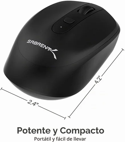 Vista 7 de SABRENT Ratón inalámbrico recargable de 2,4 GHz con resolución ajustable (MS-RCWM)