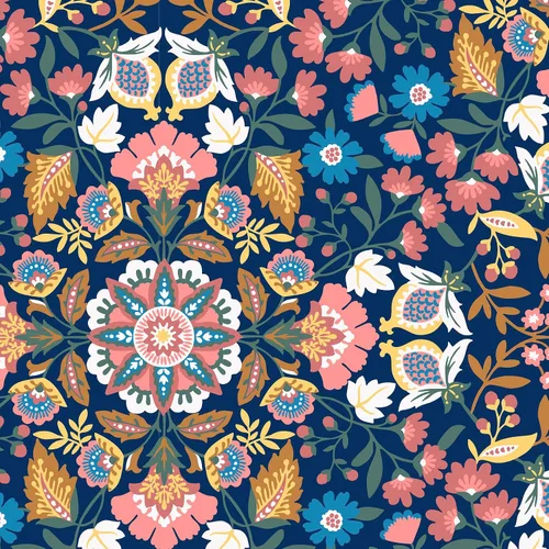 Vista 8 de Vera Bradley Bolsa de lona plegable Ripstop reciclada para mujer, Mandala Encantado Azul