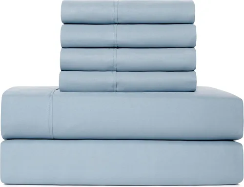 Vista 28 de Juego de sábanas tamaño individual XL de 4 piezas con 2 fundas de almohada envolventes, sábanas de microfibra suave de bolsillo profundo