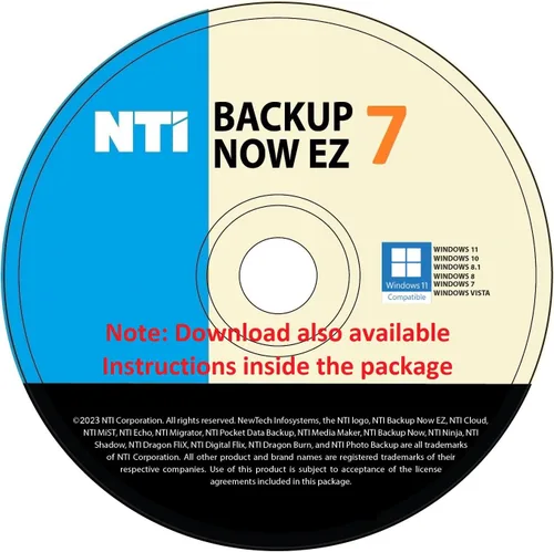 Vista 3 de NTI Backup Now EZ 7.5 (for 1 Computer) Full-System Image Backup Cloud Backup File-Folder Backup Scheduled Backup Available in Download and