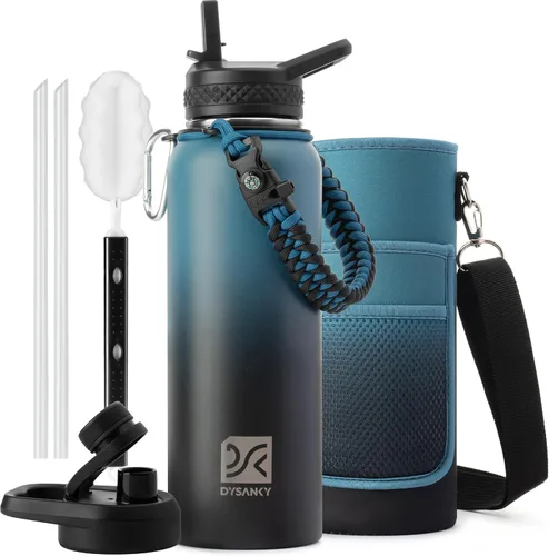 Vista 85 de DYSANKY Botella de agua aislada de 32 onzas, metal al vacío de acero inoxidable grueso, jarra de agua deportiva portátil para gimnasio y senderismo