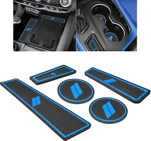 Vista 17 de para Accesorios de Dodge Durango 2021 2022 2023 2024 2025 2026 (Versión de 7 Asientos) Alfombrilla de Forro de Consola Central Insertos de Rojo