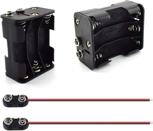 Vista 9 de SDTC Tech Juego de 2 soportes de batería AA de 1,5 V y kit de conector a presión tipo I 3 voltios espesar caja de batería de plástico