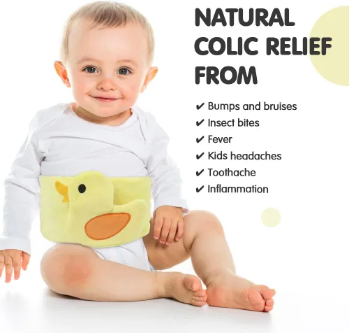 Vista 2 de Hilph Alivio de cólicos y gases para bebés recién nacidos, envoltura térmica para barriga, cinturón de envoltura de bebé, alivio natural
