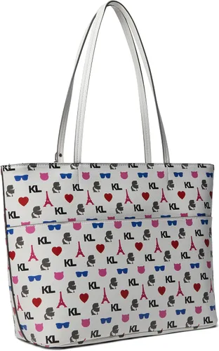 Vista 2 de Karl Lagerfeld Paris Adele Tote MultiBlanco Talla única, Multicolor blanco