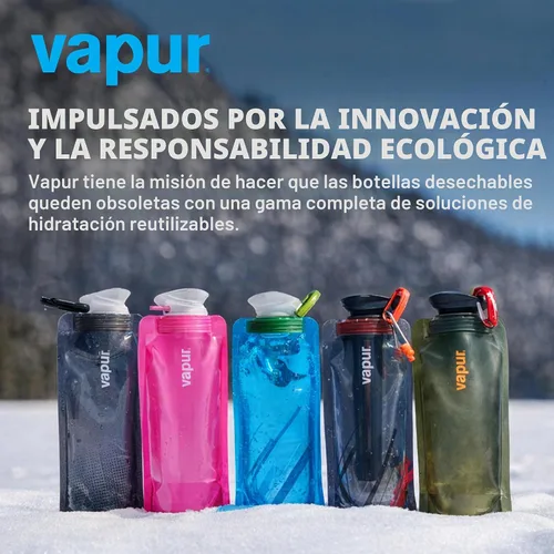 Vista 8 de Vapur Botella Flexible y Plegable de Boca Ancha Anti-Botella con Mosquetón Desmontable, Hidratación Conveniente y Portátil para Viajes y Aventuras