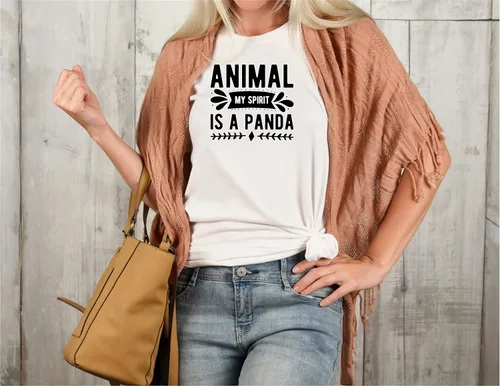Vista 2 de SEC Apparel Panda Parches termoadhesivos Adhesivos Transferencia Apliques Letras para camisetas Tela Ropa V3 (My-spirit-animal-is-a)