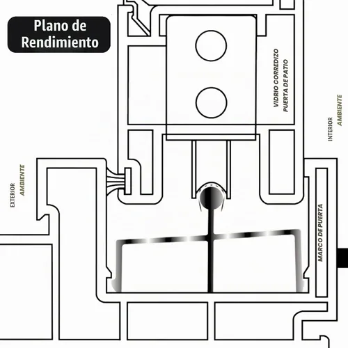 Vista 7 de KC Hardware - Riel de puerta corrediza de vinilo de alta calidad con cubierta de acero inoxidable, ideal para puertas de vidrio y mosquitera Negro
