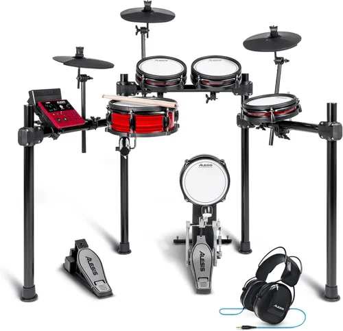 Vista 11 de Alesis Nitro Pro y Strike Amp 8 MK2 - Juego de batería eléctrica con altavoz amplificador de batería de 8 pulgadas de 2000 W, con Bluetooth