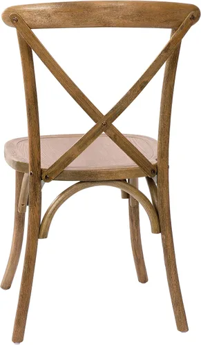 Vista 8 de Flash Furniture Advantage - Silla con respaldo en X natural oscuro raspado a mano Hand Stained Finish, Durable Construction, Commercial Use