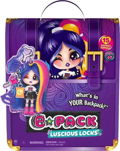 Vista 2 de B Pack, Luscious Locks Frank E-Girl - Muñeca coleccionable con extensión de pelo extraíble y accesorios para muñeca, 3.5 pulgadas, juguetes