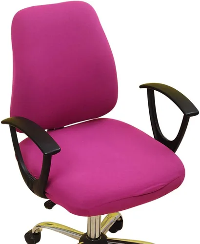 Vista 7 de Funda para silla de oficina de computadora, funda protectora dividida y elástica para sillón giratorio, fundas lavables para sillas de comedor Negro