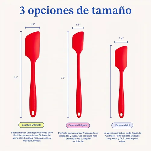 Vista 3 de GIR: Get It Right Espátula de silicona premium chica, 8 pulgadas, color rosa Rojo