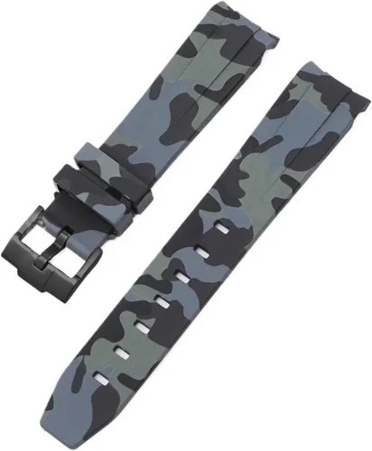 Vista 68 de Correa de camuflaje para Omega Moon Curvo Extremo Pulsera de goma de silicona Hombres Mujeres Sport Watch Band Accesorio 0.787 in