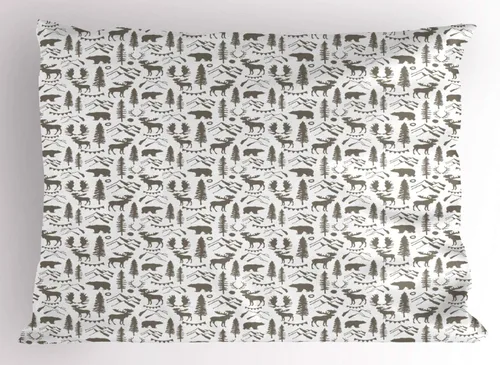 Vista 26 de Ambesonne Juego de 2 fundas de almohada navideñas, diseño de estrellas de Navidad y copos de nieve, letras retro, ropa de cama de microfibra
