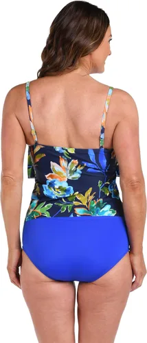 Vista 2 de Maxine of Hollywood Traje de baño tankini con volantes de 2 niveles para mujer