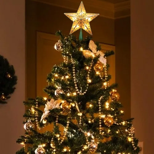 Vista 8 de ODEETRONIC Luces de Estrella para la Punta del Árbol de Navidad, 9.5 pulgadas con Certificación UL Estrella 3D para la Punta del Árbol, de Doble