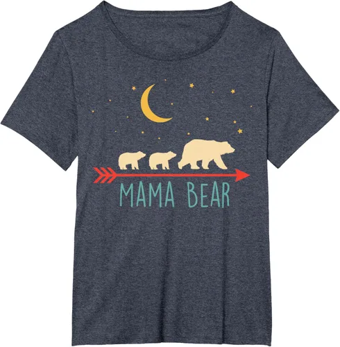 Vista 33 de Camiseta de mamá oso con 2 cachorros de dos veces Blessed Mama Bear, Negro, S