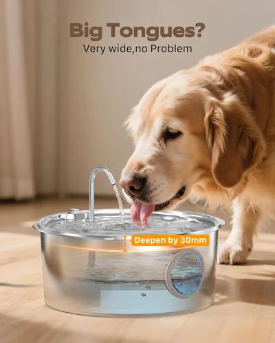 Vista 4 de Fuente de agua para mascotas para perros grandes: fuente de agua de metal para perros, fuentes silenciosas para gatos grandes para beber, fuente