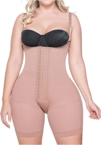 Vista 8 de Sonryse Fajas Colombianas Postparto Tummy Tuck Post Surgery Compression Bodysuit Garment for Women Beige-Mid Longitud del muslo-047bf