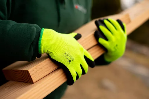 Vista 7 de G & F 1516 - Paquete de 12 pares de guantes premium de trabajo y jardinería de alta visibilidad para hombres y mujeres, guantes con palma y dedos