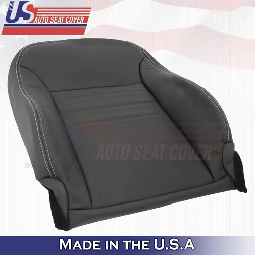 Vista 3 de 2011 2012 compatible con Dodge Charger SXT Front Driver Top & Bottom Cubiertas de cuero negro