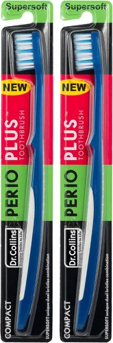 Vista 6 de Dr. Collins Perio Plus - Cepillo de dientes compacto, (los colores varían) (paquete de 3)