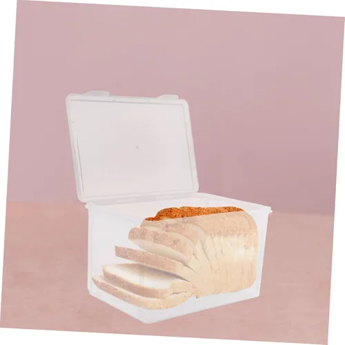 Vista 9 de LABRIMP Almacenamiento para pan de pan, tapa hermética, caja de pan, contenedor de pan de plástico, cajas de pan para pan casero