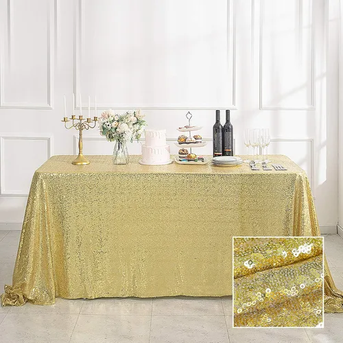 Vista 25 de Pufogu Mantel redondo de lentejuelas negras de 50 pulgadas con purpurina negra para decoración de cumpleaños, boda, despedida de soltera, baby Negro