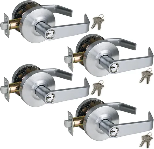 Vista 59 de ANSI Grado 2 Manija de Puerta de Entrada Comercial con Llave, Certificada UL, Cumple ADA, Cromo Satinado 26D, GRD2-72ET-1P