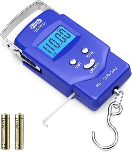 Vista 11 de Dr.meter Báscula de Pescado Báscula de Equipaje Equipo de Pesca - 110lb Pantalla LCD Digital Retroiluminada con Cinta Métrica Incorporada - Báscula