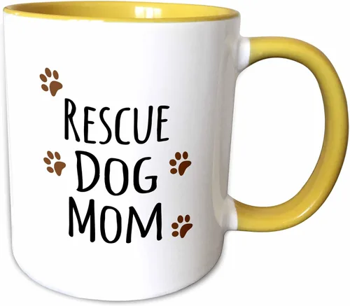 Vista 10 de 3dRose Rescue Dog Mom - Taza de 11 onzas, color negro