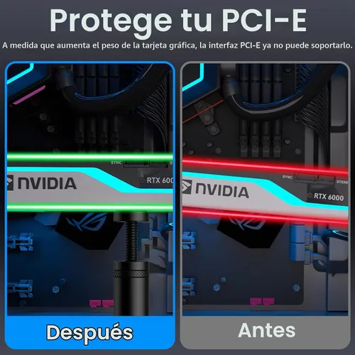 Vista 4 de Soporte de Soporte de Tarjeta Gráfica GPU de Oddtone, Soporte de Soporte de Hundimiento de Tarjeta de Video, Soporte de GPU Antihundimiento, S Negro