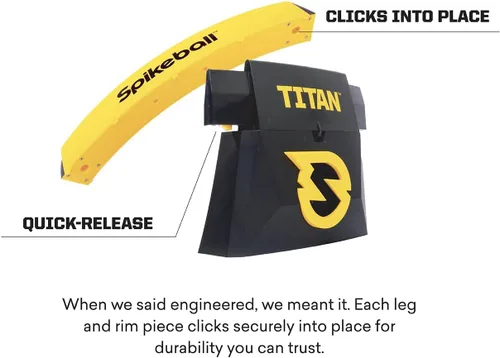 Vista 3 de Spikeball Titan Game Set - Marco más fuerte y estabilidad mejorada, incluye 1 pelota Pro y 1 pelota Atlas, lista para competición, portátil