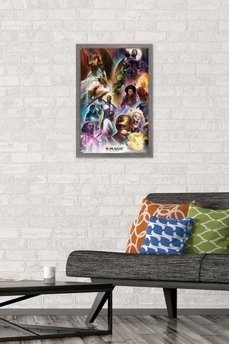 Vista 2 de Trends International Magic: The Gathering - Póster de pared de cuadrícula, 14.72 x 22.37 pulgadas, versión enmarcada de madera de granero